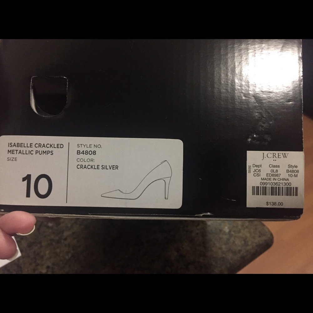J.Crew Silver Crackle pumps - Picture 3 of 4